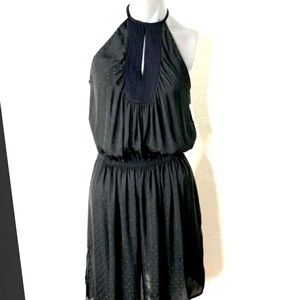 A.L.C. Halter top polka dot black dress S:L